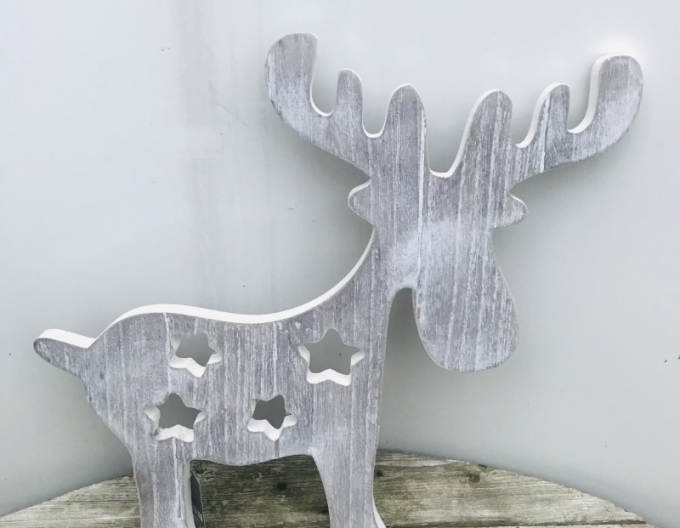 Rentier aus Holz geschnitzt 40cm