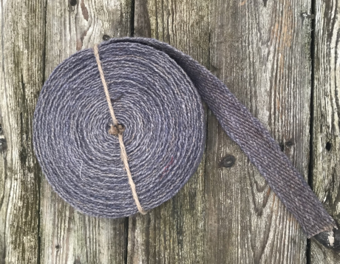 Juteband blau - braun 3cmx1m - Meterware