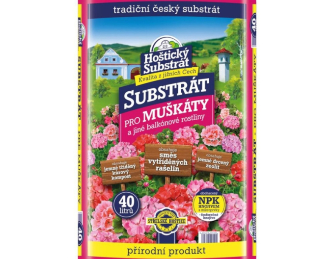 Hoštický Substrat für Geranien und Balkonblumen 40l