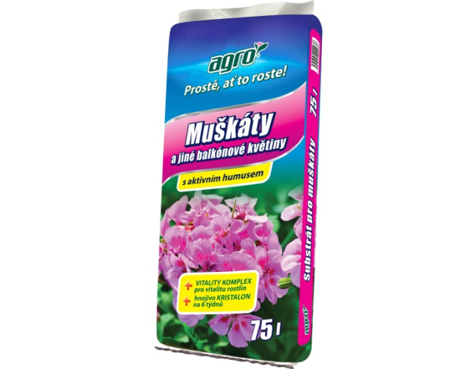 AGRO-Substrat für Geranien und andere Balkonblumen 75l