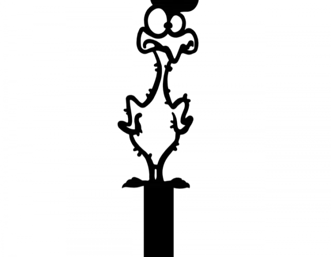 Gartenstecker - gerupfter Hahn 15cm