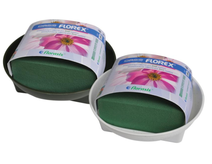 OASIS Schale mit Masse - grün, Ø 15,5 cm