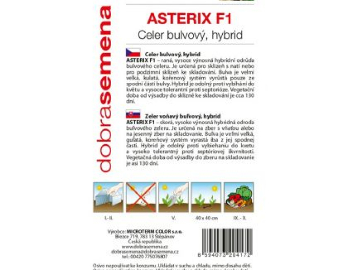 Dobrá semená Knollensellerie Asterix F1