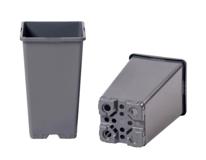 Kunststoffblumentopf hoch quadratisch schwarz 1,7l, 11 x 19 cm