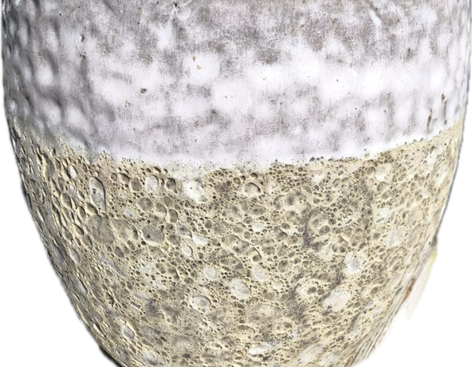 Keramischer Blumentopf M - weißes Dekor