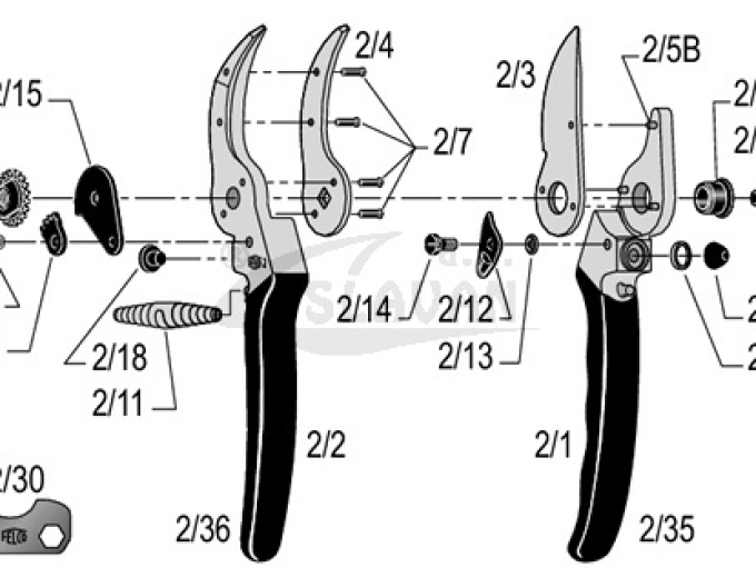 Felco 2/36 Klingenstielgriff  (Felco 2;11) 1 Stück