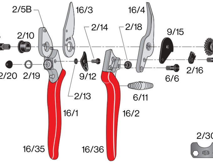 FELCO 16 Linkshändige Gartenschere
