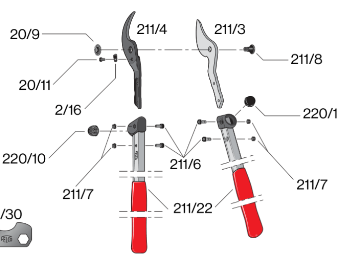 FELCO 211 - 40 Zweihändige Astschere
