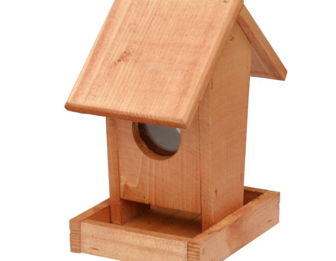 Hängendes Vogelfutterhaus braun