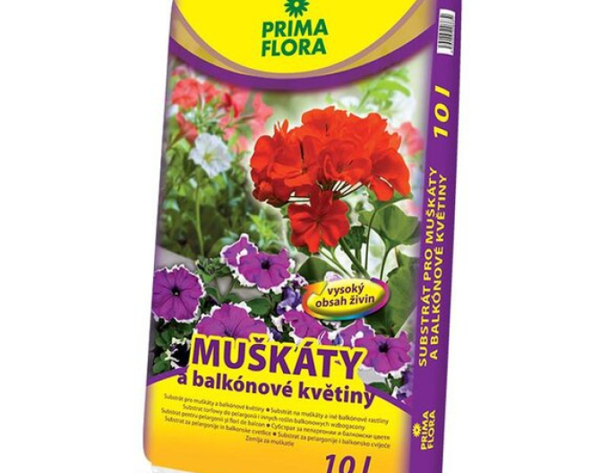 PRIMAFLORA Substrat für Geranien und Balkonblumen 10l